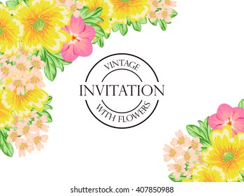 Romantic invitation. Wedding, marriage, bridal, birthday, Valentine's day.