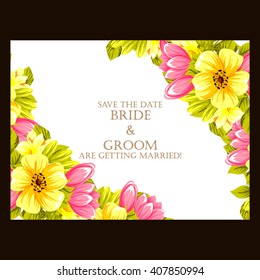 Romantic invitation. Wedding, marriage, bridal, birthday, Valentine's day.