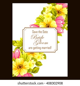 Romantic invitation. Wedding, marriage, bridal, birthday, Valentine's day.