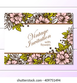 Romantic invitation. Wedding, marriage, bridal, birthday, Valentine's day. 