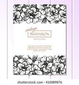 Romantic invitation. Wedding, marriage, bridal, birthday, Valentine's day. 