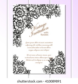 Romantic invitation. Wedding, marriage, bridal, birthday, Valentine's day. 