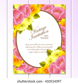 Romantic invitation. Wedding, marriage, bridal, birthday, Valentine's day. 