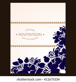 Romantic invitation. Wedding, marriage, bridal, birthday, Valentine's day.