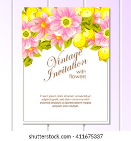 Romantic invitation. Wedding, marriage, bridal, birthday, Valentine's day.