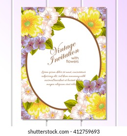 Romantic invitation. Wedding, marriage, bridal, birthday, Valentine's day. 