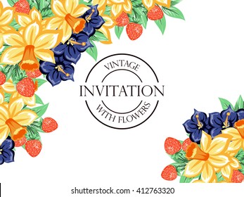 Romantic invitation. Wedding, marriage, bridal, birthday, Valentine's day.