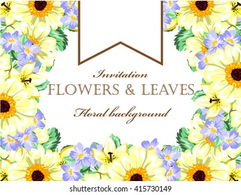 Romantic invitation. Wedding, marriage, bridal, birthday, Valentine's day.