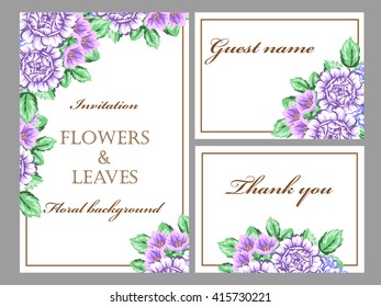 Romantic invitation. Wedding, marriage, bridal, birthday, Valentine's day.