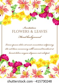 Romantic invitation. Wedding, marriage, bridal, birthday, Valentine's day.