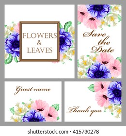 Romantic invitation. Wedding, marriage, bridal, birthday, Valentine's day.