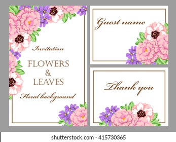 Romantic invitation. Wedding, marriage, bridal, birthday, Valentine's day.