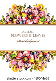 Romantic invitation. Wedding, marriage, bridal, birthday, Valentine's day.
