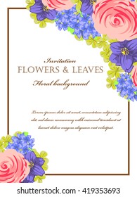 Romantic invitation. Wedding, marriage, bridal, birthday, Valentine's day.