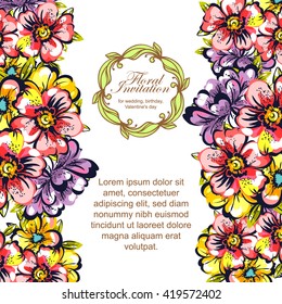 Romantic invitation. Wedding, marriage, bridal, birthday, Valentine's day.