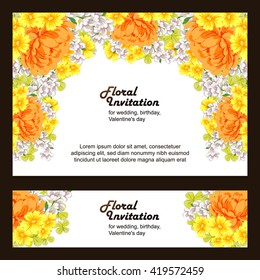 Romantic invitation. Wedding, marriage, bridal, birthday, Valentine's day.