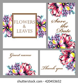 Romantic invitation. Wedding, marriage, bridal, birthday, Valentine's day. 
