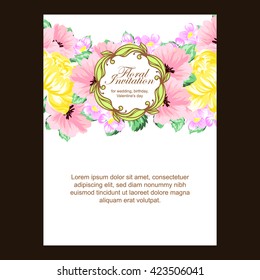Romantic invitation. Wedding, marriage, bridal, birthday, Valentine's day. 