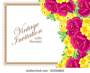 Romantic invitation. Wedding, marriage, bridal, birthday, Valentine's day. 