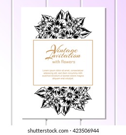 Romantic invitation. Wedding, marriage, bridal, birthday, Valentine's day. 