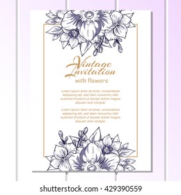 Romantic invitation. Wedding, marriage, bridal, birthday, Valentine's day.