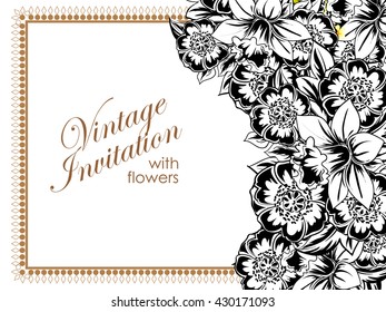 Romantic invitation. Wedding, marriage, bridal, birthday, Valentine's day. 