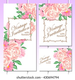 Romantic invitation. Wedding, marriage, bridal, birthday, Valentine's day.