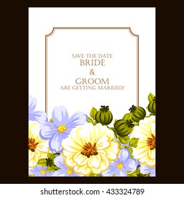 Romantic invitation. Wedding, marriage, bridal, birthday, Valentine's day.