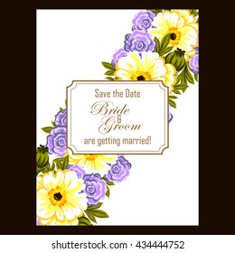Romantic invitation. Wedding, marriage, bridal, birthday, Valentine's day.