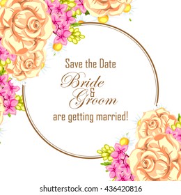Romantic invitation. Wedding, marriage, bridal, birthday, Valentine's day.
