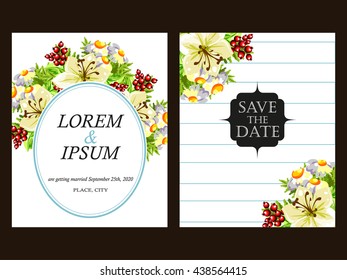 Romantic invitation. Wedding, marriage, bridal, birthday, Valentine's day.