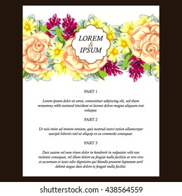 Romantic invitation. Wedding, marriage, bridal, birthday, Valentine's day.