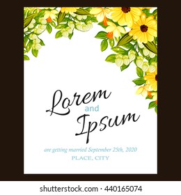 Romantic invitation. Wedding, marriage, bridal, birthday, Valentine's day. 