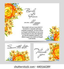 Romantic invitation. Wedding, marriage, bridal, birthday, Valentine's day.