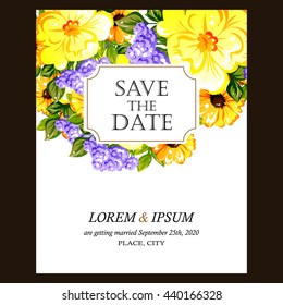 Romantic invitation. Wedding, marriage, bridal, birthday, Valentine's day.