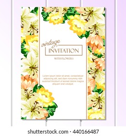 Romantic invitation. Wedding, marriage, bridal, birthday, Valentine's day.