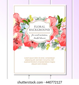 Romantic invitation. Wedding, marriage, bridal, birthday, Valentine's day. 