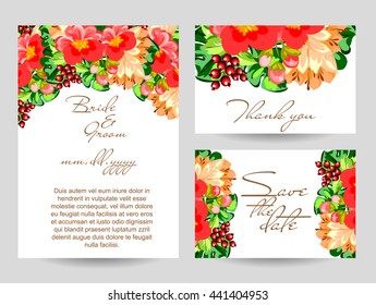 Romantic invitation. Wedding, marriage, bridal, birthday, Valentine's day.