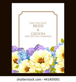 Romantic invitation. Wedding, marriage, bridal, birthday, Valentine's day.