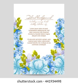Romantic invitation. Wedding, marriage, bridal, birthday, Valentine's day.