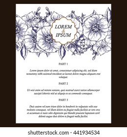 Romantic invitation. Wedding, marriage, bridal, birthday, Valentine's day.