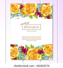 Romantic invitation. Wedding, marriage, bridal, birthday, Valentine's day.