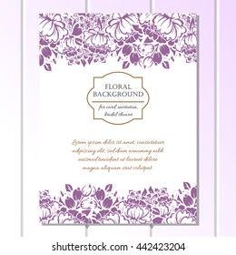 Romantic invitation. Wedding, marriage, bridal, birthday, Valentine's day.