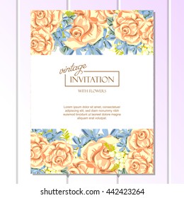 Romantic invitation. Wedding, marriage, bridal, birthday, Valentine's day.