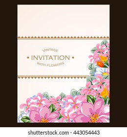 Romantic invitation. Wedding, marriage, bridal, birthday, Valentine's day.
