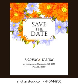Romantic invitation. Wedding, marriage, bridal, birthday, Valentine's day.