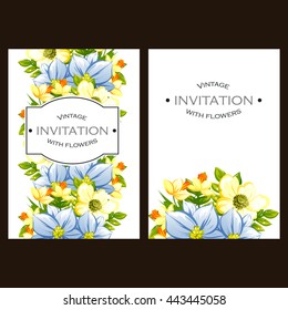 Romantic invitation. Wedding, marriage, bridal, birthday, Valentine's day.