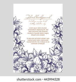 Romantic invitation. Wedding, marriage, bridal, birthday, Valentine's day.