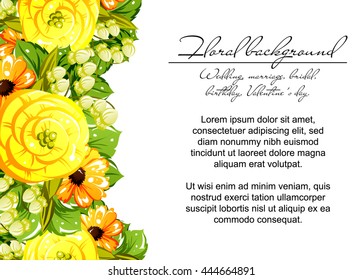 Romantic invitation. Wedding, marriage, bridal, birthday, Valentine's day.