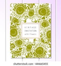 Romantic invitation. Wedding, marriage, bridal, birthday, Valentine's day.